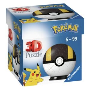 3D Pokémon Ultra Ball puzzel in doos van Ravensburger met Pikachu voor kinderen vanaf 6 jaar