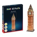 Verpakking van Revell 3D puzzel bouwpakket - Big Ben met model en afmetingen zichtbaar