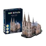 Revell 3D puzzel bouwpakket - Cologne Cathedral met doos en model zichtbaar