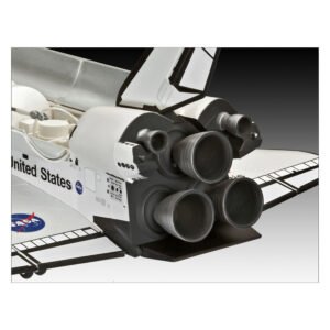 Detail van de motoren van het Atlantis ruimteveer model