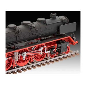 Detail van aandrijfwielen en onderstel van Revell BR 03 modeltrein