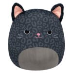 Zachte Squishmallow knuffelpanter met roze neus en luipaardprint Squishmallows Knuffel Pluche - Xiomara Zwarte Panter, 30cm