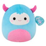 Vooraanzicht van Squishmallow Pookems met blauw lichaam en roze details Squishmallows Knuffel Pluche - Pookems the Yeti - 30cm