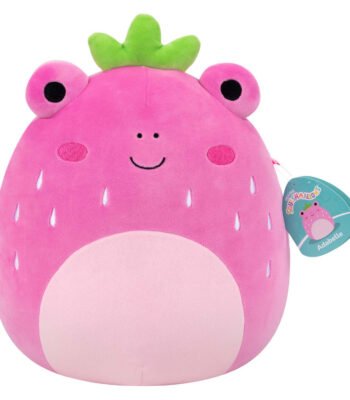 Pluche Squishmallow knuffel van roze aardbei-kikker met glimlachend gezicht Squishmallows Knuffel Pluche - Adabelle the Pink Strawberry Frog - 30cm