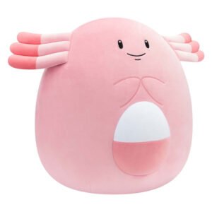 Roze Chansey Squishmallows knuffel schuin van voren gezien
