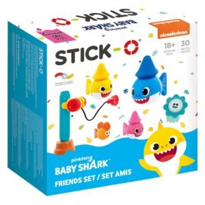 Voorkant van de Stick-O - Baby Shark Friends bouwset speelgoeddoos