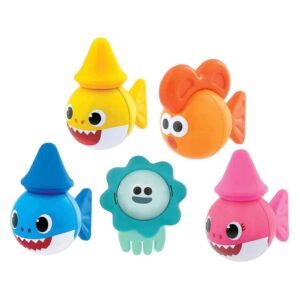 Set van vijf kleurrijke onderwaterfiguren uit Stick-O Baby Shark