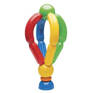 Creatieve ballonvorm gebouwd met magnetisch speelgoed in felle kleuren
