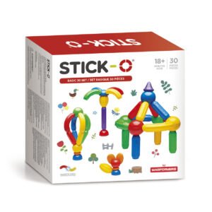 Stick-O basisset 30 delig verpakking met kleurrijk magnetisch speelgoed