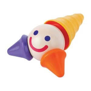 Magnetisch speelfiguur met vrolijk gezicht en gekleurde hoedjes