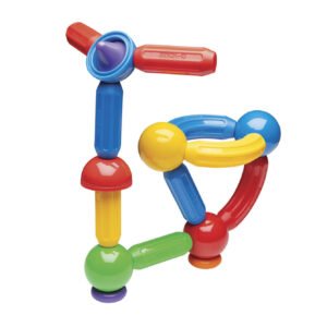 Creatieve constructie van kleurrijke magnetische Stick-O speelgoedstaven en bollen