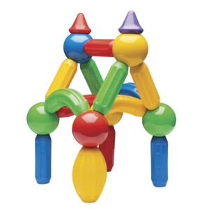Stick-O magnetisch speelgoedhuisje opgebouwd uit kleurrijke onderdelen