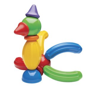 Vogelvormige creatie van kleurrijk magnetisch speelgoed