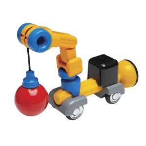 Magnetisch speelgoed sloopkraan met rode wrecking ball