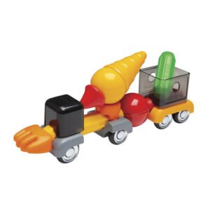 Kleurrijke Stick-O speelgoedcementwagen met boorkop en lading