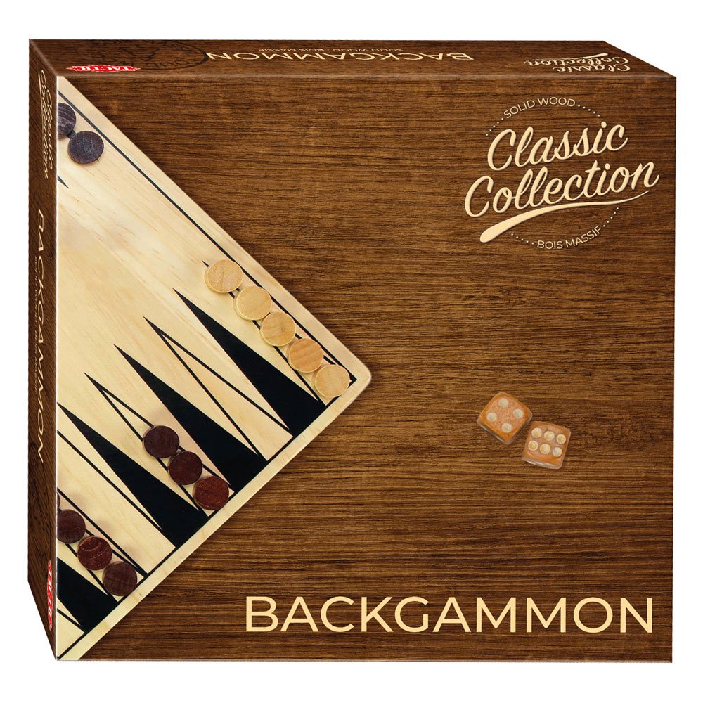 Luxe houten backgammon spel uit de Classic Collection in geschenkverpakking
