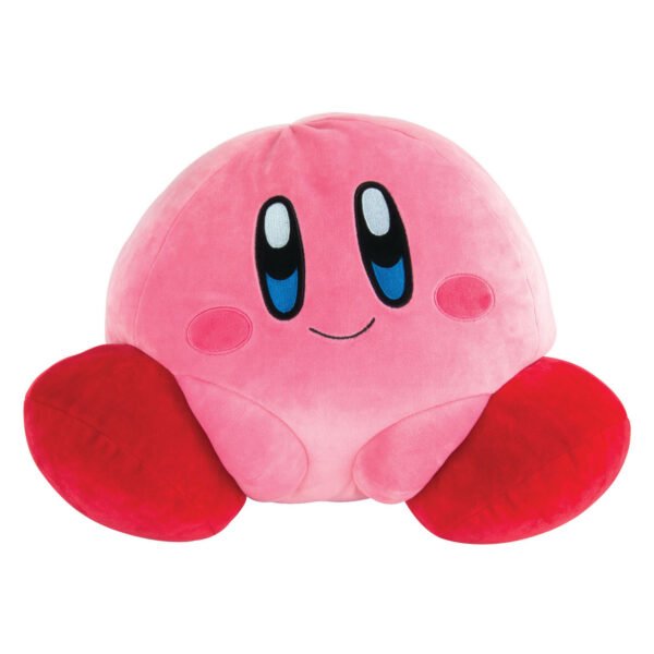 Kirby knuffel roze pluche met rode voeten op witte achtergrond Tomy Mocchi - Mocchi Mega Kirby Knuffel Pluche, 32cm