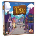 Bordspel Tiny Towns doos met kleurrijke middeleeuwse dorpsillustratie Tiny Towns Bordspel