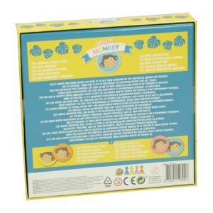 Beschrijving en speluitleg van het Monkey bordspel op de achterkant van de doos