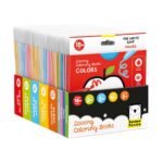 Display met diverse Banana Panda looong kleurboeken voor kinderen vanaf 18 maanden. Banana Panda - Kleurboeken Assortiment, 56st.