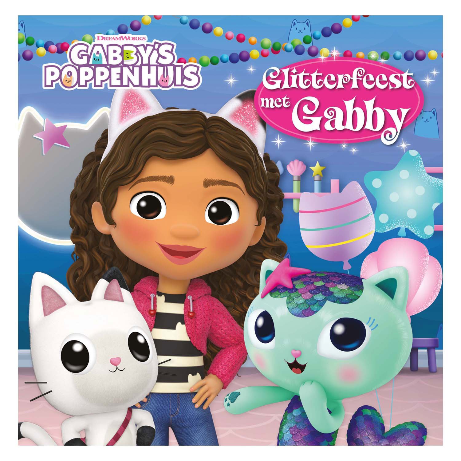big-balloon-gabbys-poppenhuis-glitterfeest-gabby Gabby, Pandy Paws en Mercat vieren een glitterfeest in Gabby's Poppenhuis Glitterfeest met Gabby