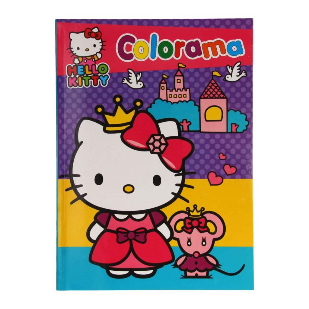 Hello Kitty Colorama kleurboek cover met muis en kasteel Hello Kitty Colorama Kleurboek