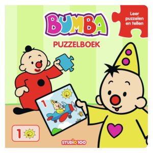 Voorkant van Bumba puzzelboek met Bumba en Bumbalu, Studio 100 logo