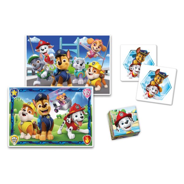 Clementoni Edukit 4in1 Paw Patrol puzzel en memospel met Chase, Skye, Marshall en Rubble
