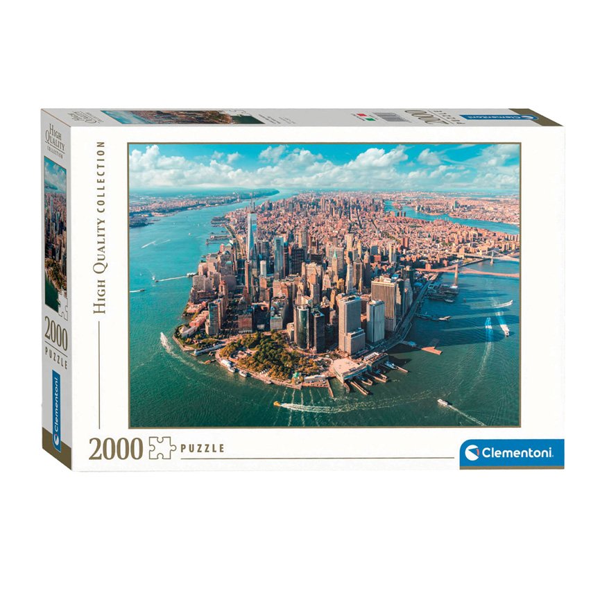 Clementoni Legpuzzel Lower Manhattan New York City, 2000st. puzzeldoos met luchtfoto van Manhattan New York