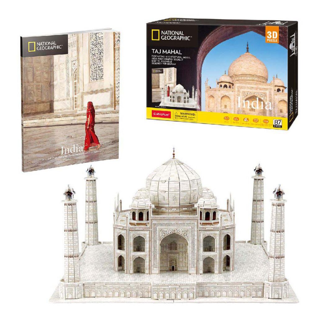 Cubic Fun 3D Puzzel National Geographic Taj Mahal set met boek, 3D puzzel en model van de Taj Mahal