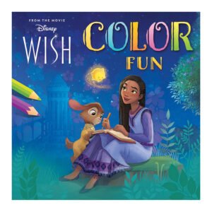 Asha en Valentino uit Disney Wish kleuren samen onder een sterrenhemel Disney Color Fun Wish Kleurboek