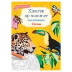 Kleuren op nummer boek voor volwassenen met dierenillustraties, felgekleurde kaft met luipaard, toekan en vogel Kleuren op nummer voor volwassenen - Dieren