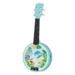 Goki Houten Banjo blauw met multikleuren print