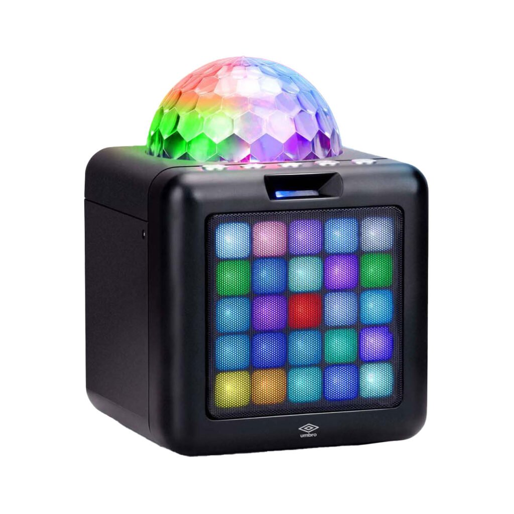 Karaoke Partyspeaker BT 10W 25 met kleurrijke LED verlichting en discobol