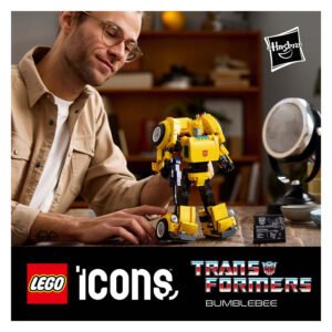 LEGO Icons Bumblebee figuur met verpakking en transformatie display