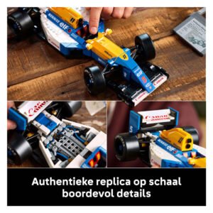 Close-up details van LEGO Williams FW14B Formule 1 replica