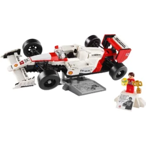 Gedetailleerde LEGO McLaren racewagen met Ayrton Senna minifiguur en display
