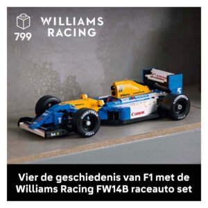 Gedetailleerd LEGO model van de iconische Williams FW14B F1-auto