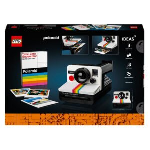 Achterzijde LEGO Polaroid OneStep doos met functies en details