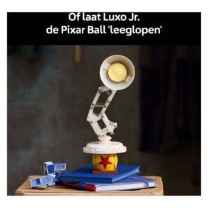 LEGO Luxo Jr. laat Pixar Bal leeglopen op een boek