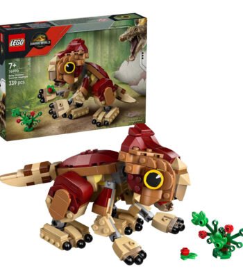 LEGO Jurassic World 76970 Babydinosaurus Dolores Aquilops set met bouwfiguur en verpakking op witte achtergrond