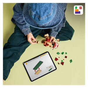 LEGO-bouwproces met tabletinstructies en losse bouwstenen