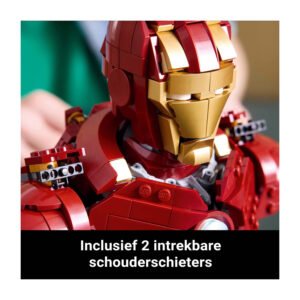 LEGO Iron Man MK4 buste met intrekbare schouderschieters in detailweergave