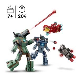 LEGO Iron Man en War Machine in gevecht met Hammer Drones, 204-delig