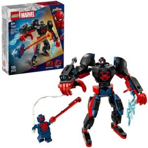 LEGO Marvel 76337 Miles Morales mecha vs. Spider-Man 2099 set met figuren en originele verpakking