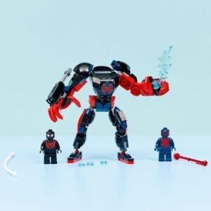 LEGO Marvel Miles Morales mech met Spider-Man 2099 minifiguren en accessoires