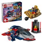 LEGO Marvel 76319 Captain America vs. Thanos set met doos met Captain America, Thanos, straaljager en Infinity Gauntlet