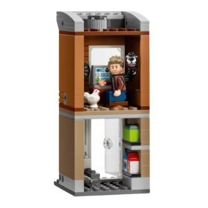 LEGO bouwelement met Venom en Eddie Brock in appartement met accessoires