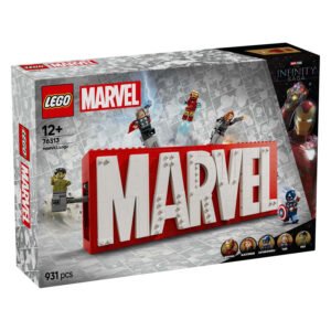 LEGO Marvel 76313 doos voorkant met 931 onderdelen en helden