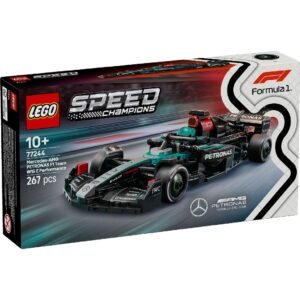 Schuine vooraanzicht verpakking LEGO Speed Champions Mercedes F1 auto